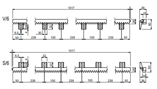 Hřeben plastový s kovovým jádrem V/6